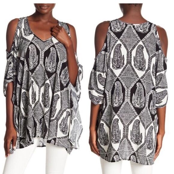 Show Me Your Mumu Black & White Peta-Boo Tunic In Color-Eat Pray Mu - Picture 2 of 6